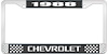1988 Chevrolet Black And Chrome License Plate Frame With White Lettering - image 1