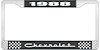 1988 Chevrolet Black And Chrome License Plate Frame With White Lettering - image 1