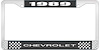 1989 Chevrolet Black And Chrome License Plate Frame With White Lettering - image 1