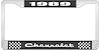 1989 Chevrolet Black And Chrome License Plate Frame With White Lettering - image 1