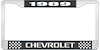 1989 Chevrolet Black And Chrome License Plate Frame With White Lettering - image 1