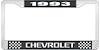 1993 Chevrolet Black And Chrome License Plate Frame With White Lettering - image 1
