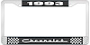 1993 Chevrolet Black And Chrome License Plate Frame With White Lettering - image 1