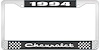 1994 Chevrolet Black And Chrome License Plate Frame With White Lettering - image 1