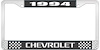 1994 Chevrolet Black And Chrome License Plate Frame With White Lettering - image 1