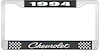 1994 Chevrolet Black And Chrome License Plate Frame With White Lettering - image 1