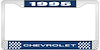 1995 Chevrolet Blue And Chrome License Plate Frame With White Lettering - image 1
