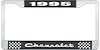 1995 Chevrolet Black And Chrome License Plate Frame With White Lettering - image 1
