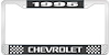 1995 Chevrolet Black And Chrome License Plate Frame With White Lettering - image 1