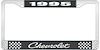 1995 Chevrolet Black And Chrome License Plate Frame With White Lettering - image 1