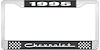 1995 Chevrolet Black And Chrome License Plate Frame With White Lettering - image 1