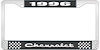 1996 Chevrolet Black And Chrome License Plate Frame With White Lettering - image 1