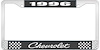1996 Chevrolet Black And Chrome License Plate Frame With White Lettering - image 1