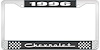 1996 Chevrolet Black And Chrome License Plate Frame With White Lettering - image 1