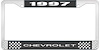 1997 Chevrolet Black And Chrome License Plate Frame With White Lettering - image 1
