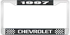 1997 Chevrolet Black And Chrome License Plate Frame With White Lettering - image 1