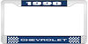 1998 Chevrolet Blue And Chrome License Plate Frame With White Lettering - image 1