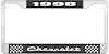 1998 Chevrolet Black And Chrome License Plate Frame With White Lettering - image 1