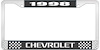 1998 Chevrolet Black And Chrome License Plate Frame With White Lettering - image 1