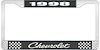 1998 Chevrolet Black And Chrome License Plate Frame With White Lettering - image 1