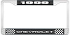1999 Chevrolet Black And Chrome License Plate Frame With White Lettering - image 1