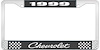 1999 Chevrolet Black And Chrome License Plate Frame With White Lettering - image 1