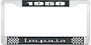 1958 Impala Black And Chrome License Plate Frame With White Lettering - image 1