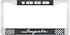 1959 Impala Black And Chrome License Plate Frame With White Lettering - image 1