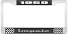 1959 Impala Black And Chrome License Plate Frame With White Lettering - image 1