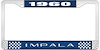 1960 Impala Blue And Chrome License Plate Frame With White Lettering - image 1