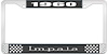 1960 Impala Black And Chrome License Plate Frame With White Lettering - image 1