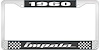 1960 Impala Black And Chrome License Plate Frame With White Lettering - image 1