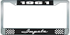 1961 Impala Black And Chrome License Plate Frame With White Lettering - image 1