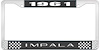 1961 Impala Black And Chrome License Plate Frame With White Lettering - image 1