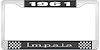 1961 Impala Black And Chrome License Plate Frame With White Lettering - image 1