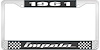 1961 Impala Black And Chrome License Plate Frame With White Lettering - image 1