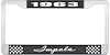 1963 Impala Black And Chrome License Plate Frame With White Lettering - image 1