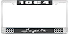 1964 Impala Black And Chrome License Plate Frame With White Lettering - image 1