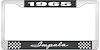 1965 Impala Black And Chrome License Plate Frame With White Lettering - image 1