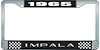 1965 Impala Black And Chrome License Plate Frame With White Lettering - image 1