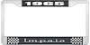 1965 Impala Black And Chrome License Plate Frame With White Lettering - image 1