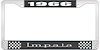 1966 Impala Black And Chrome License Plate Frame With White Lettering - image 1