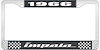 1966 Impala Black And Chrome License Plate Frame With White Lettering - image 1