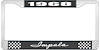 1968 Impala Black And Chrome License Plate Frame With White Lettering - image 1