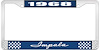 1968 Impala Blue And Chrome License Plate Frame With White Lettering - image 1