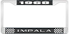 1968 Impala Black And Chrome License Plate Frame With White Lettering - image 1