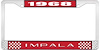 1968 Impala Red And Chrome License Plate Frame With White Lettering - image 1