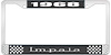 1968 Impala Black And Chrome License Plate Frame With White Lettering - image 1