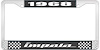 1968 Impala Black And Chrome License Plate Frame With White Lettering - image 1