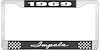 1969 Impala Black And Chrome License Plate Frame With White Lettering - image 1